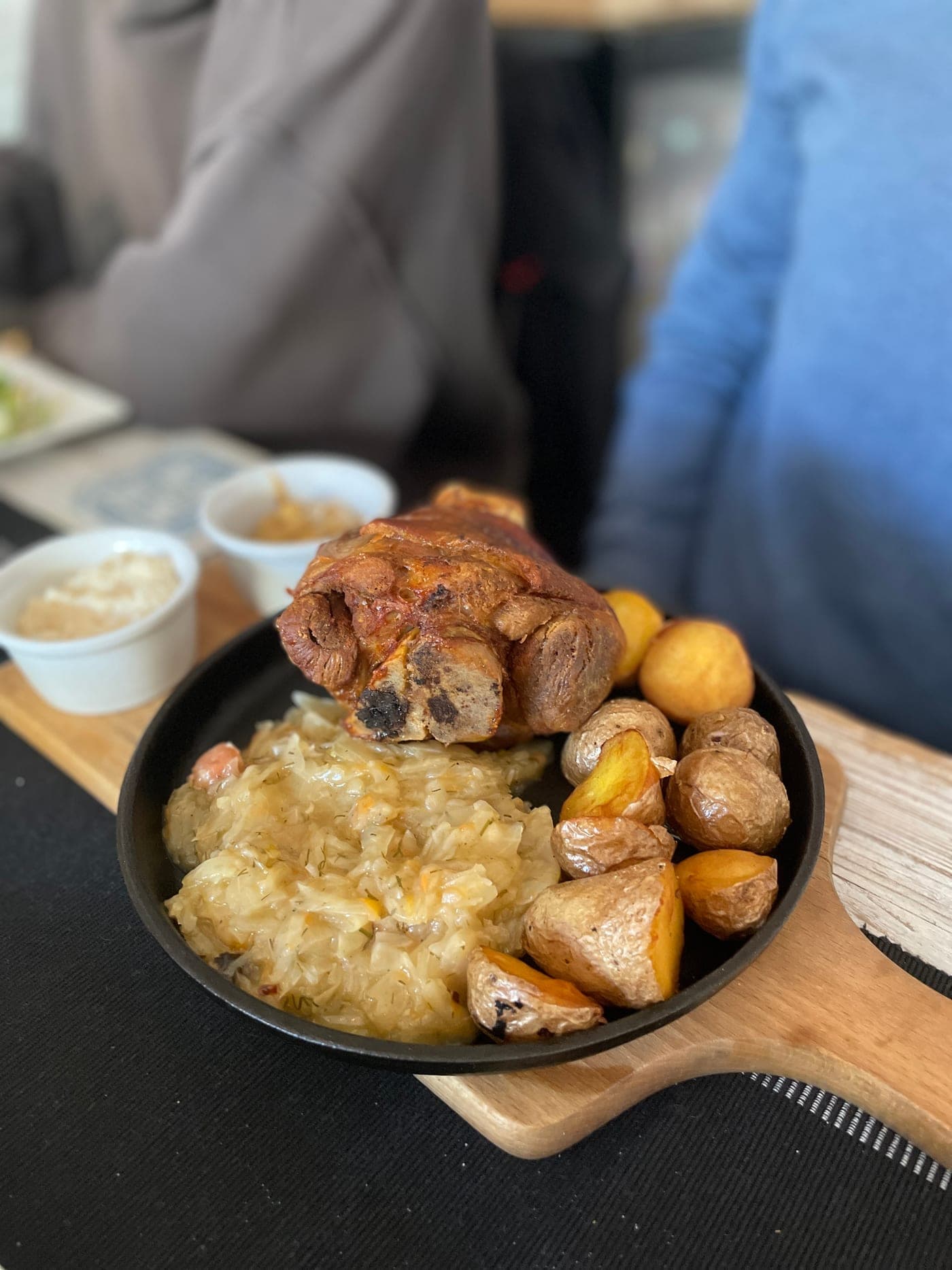 Żurek soup in a sourdough bread bowl served on the Traditional Polish Food Tour in Warsaw